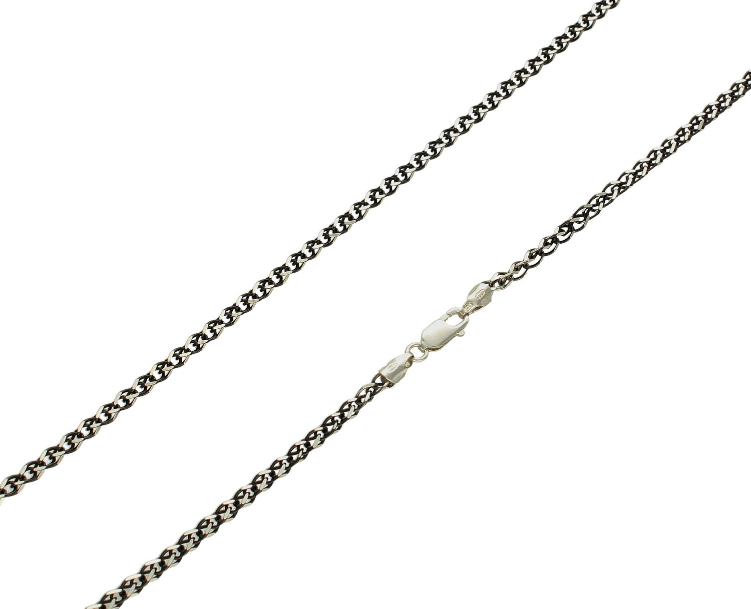 Łańcuszek srebrny 925 oksydowany , czarny DIA-LAN-5993-925 3,2mm. Łańcuszek męski typu pancerka to jeden z najmodniejszych wzorów męskich wszech  (1).jpg